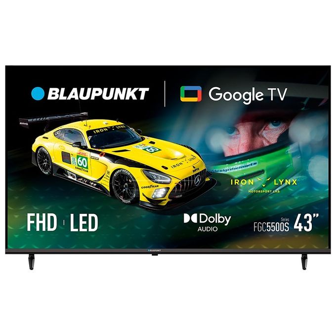 Blaupunkt tv led 43 pollici, 43FGC5500S, Full HD, Google TV, Dolby Audio, Chromecast, Bluetooth 5.0, Wi-Fi, nero