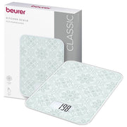 Beurer 10682 KS 19 VINTAGE Bilancia da Cucina Digitale Capacita' 5 Kg Precisione 1 g Comando Touch Sensor Vetro colore Bianco Grigio