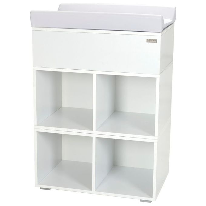 Italbaby 070.8400 Domino Sistema Modulare per Bagnetto Fasciatoio e Contenitore 3 in 1 con Vasca Anatomica e Fasciatoio Imbottito colore Bianco