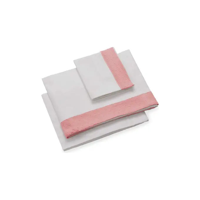 Italbaby X52519 Set Lenzuola Culla 3 Pezzi in Jersey di Cotone 100% Plumetì Rosa colore Rosa