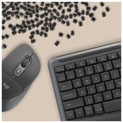 Logitech 920-014034 Signature Comfort Plus Combo MK880 Tastiera e Mouse Wireless con Poggiapolsi Integrato e Cuscinetto per Palmo Grafite