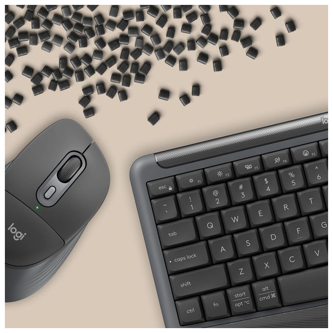 Logitech 920-014034 Signature Comfort Plus Combo MK880 Tastiera e Mouse Wireless con Poggiapolsi Integrato e Cuscinetto per Palmo Grafite