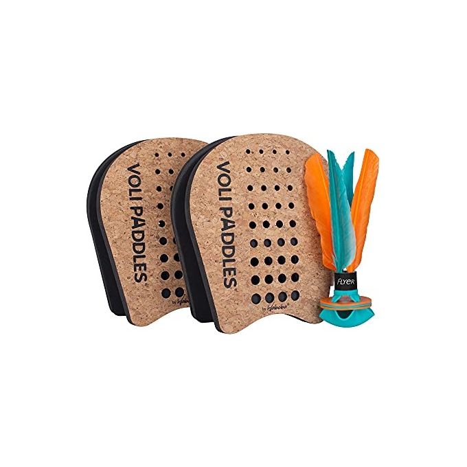 Waboba 540C01 Voli Set per 2 Giocatori con Racchette da Mano e Volano Aerodinamico per Gioco in Giardino Spiaggia o Casa colore Multicolore