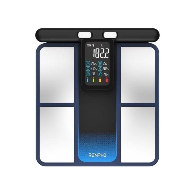 Renpho MSC01 Bilancia intelligente Analisi corporea con 50+ metriche Display LCD verticale Connettivita' Bluetooth App iOS e Android colore Nero