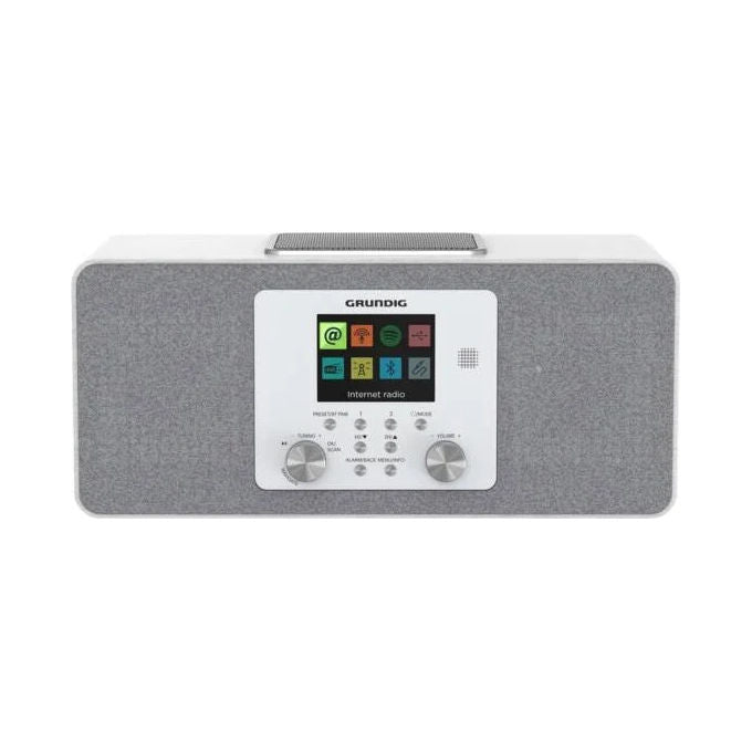 Grundig GTR1190 DTR 6100 Radio Portatile Analogico e Digitale DAB DAB+ FM 28 W con Sveglia e Display TFT colore Bianco