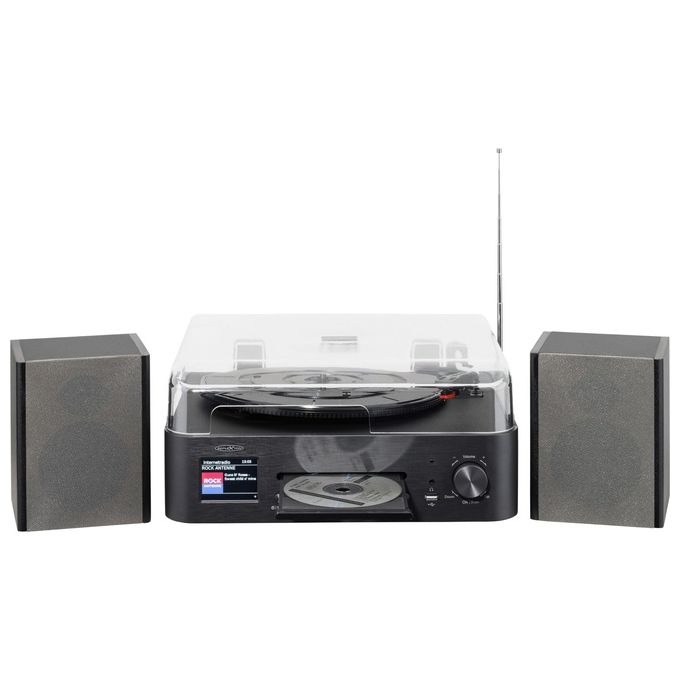 Reflecta HIF2084INT Mini Hi-Fi Tuner Radio DAB+ Web Radio Bluetooth Wi-Fi 2x 160W colore Nero e Marrone