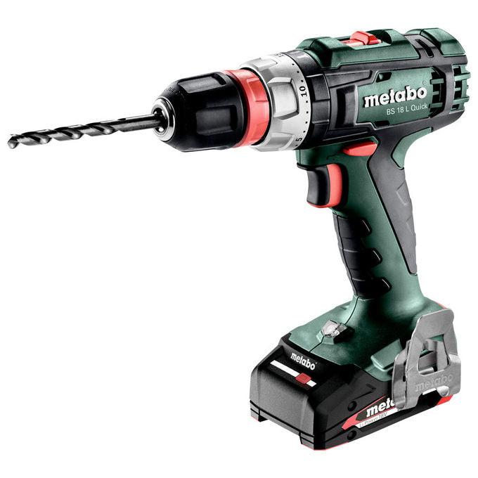 Metabo 614051500 BS 18 L Trapano Avvitatore a Batteria 18 V 2x 2,0 Ah Coppia 60 Nm colore Nero