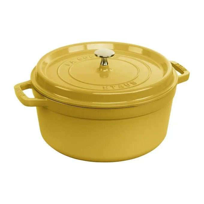 Staub 1029024 Cocotte Rotonda 26 cm in Ghisa Smaltata Capacita' 5,2 L Induzione Sì Colore Citron
