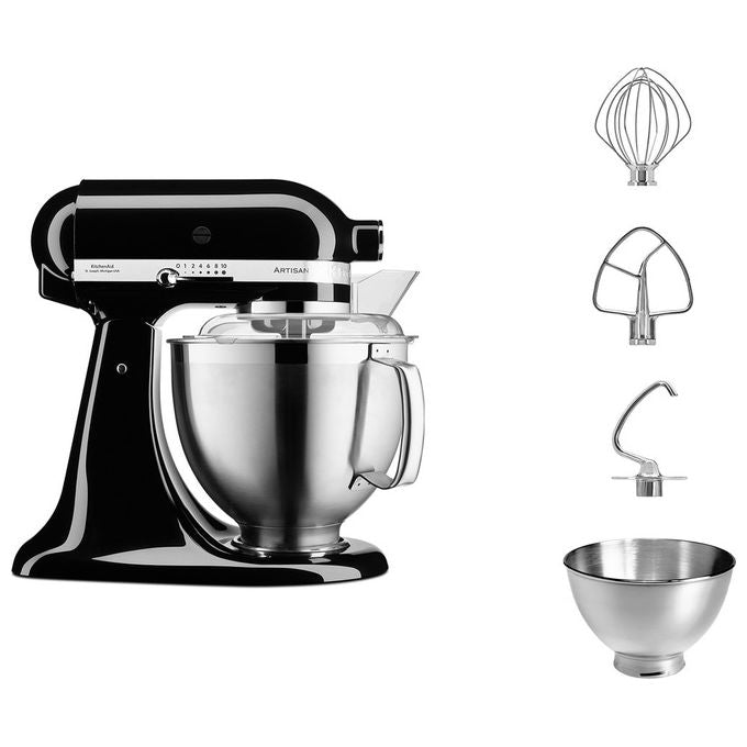 KitchenAid 5KSM185PS Artisan Robot da Cucina 4,8 L 300 W 10 Velocita' Acciaio Inox colore Nero