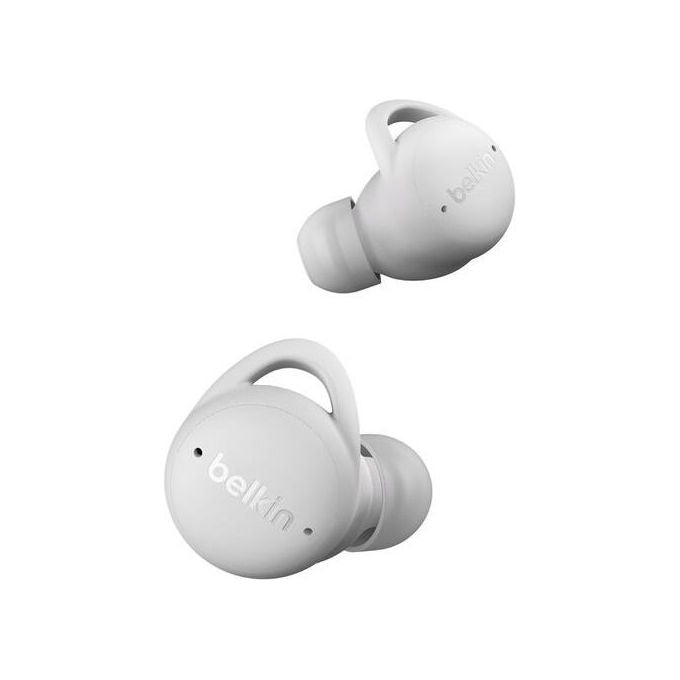 Belkin AUC017 SoundForm Isolate Auricolari Isolamento Acustico Cancellazione Rumore Attiva 45dB Resistenza IPX5 34 Ore Batteria con Custodia Ricarica Colore Grigio
