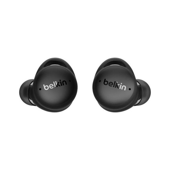 Belkin AUC017HQBK SoundForm Isolate Cuffie Wireless In-ear con Cancellazione Attiva del Rumore e Modalita' di Trasparenza USB tipo-C Bluetooth 34 ore di autonomia con custodia colore Nero