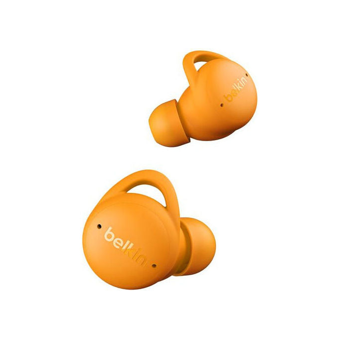 Belkin AUC017HQOG SoundForm Isolate Cuffie Wireless In-ear con Cancellazione Attiva del Rumore Bluetooth USB tipo-C IPX5 8 ore di Riproduzione colore Arancione