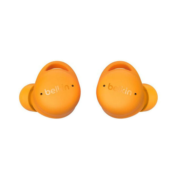 Belkin AUC017HQOG SoundForm Isolate Cuffie Wireless In-ear con Cancellazione Attiva del Rumore Bluetooth USB tipo-C IPX5 8 ore di Riproduzione colore Arancione