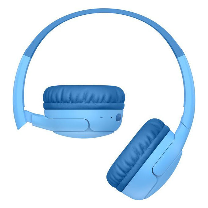 Belkin AUD012hqBL SoundForm Mini 2 Cuffie Bluetooth On-Ear per Bambini con Limite Volume 85 dB Fino a 55 Ore di Riproduzione IPX5 colore Blu