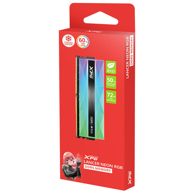 XPG AX5U6400C3216G-CLANRSG LANCER NEON RGB Memoria RAM 16 GB DDR5 6400MHz CL32 RGB colore Multicolore
