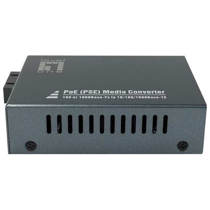 LevelOne GVT-2014 Convertitore Multimediale di Rete 1000 Mbit-s Single Mode 20 km SC PoE Grigio