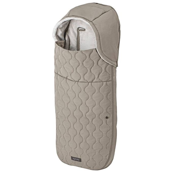 Inglesina A099T1MBE Sacco Termico Passeggino 3 in 1 Interno Fleece Esterno Trapuntato Water-Resistant Cappuccio Removibile Compatibile Cinture 5 Punti 44 x 92 cm colore Medium Beige