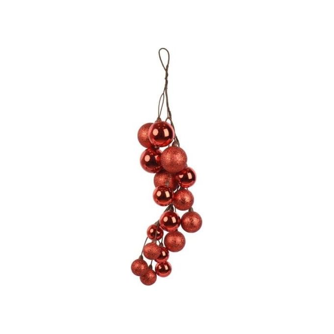 Amicasa 9023710 Set Palline Albero Natale 12 Pezzi colore Rosso