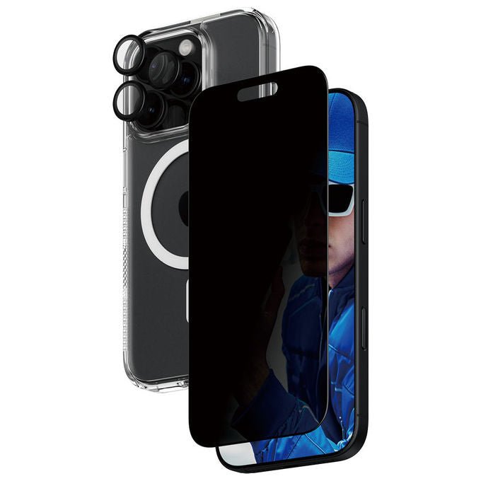 PanzerGlass B1292P28621284 PanzerGlass 3-in-1 Privacy Protection Bundle per iPhone 16 Pro con Filtro Privacy Resistente ai Graffi e Custodia Protettiva colore Trasparente