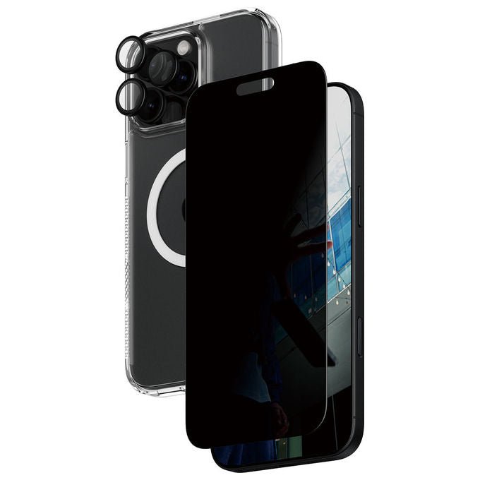 PanzerGlass 5715685003462 Set Protezione Privacy 3 in 1 Pellicola Proteggi Schermo per iPhone 16 Pro Max con Filtro Privacy Resistente ai Graffi e alle Ditate colore Trasparente