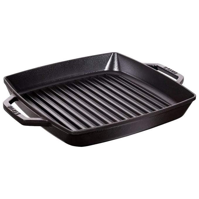 Staub 40511-683-0 Griglia 2 Manici 28 x 28 cm in Ghisa colore Nero