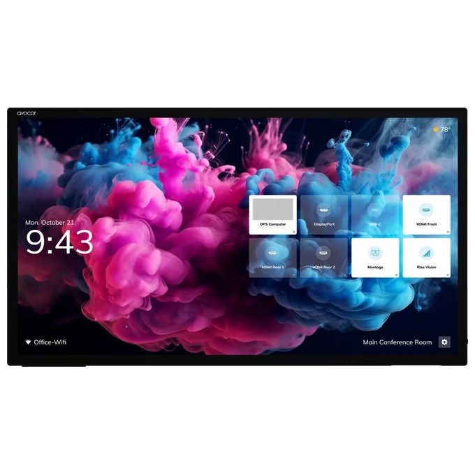 Avocor AVH-6520 H-Series Display Interattivo 65'' 4K Pcap LED Risoluzione 3840 x 2160 Multi-touch 40 punti touch Luminosita' 400 cd-m² Contrasto 5000:1 Refresh 60 Hz Audio 16 W colore Nero