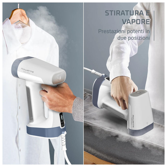 Rowenta DR8722F0 Pure Force Stiratore verticale a vapore 2 in 1 1800 W 180 ml colore Bianco