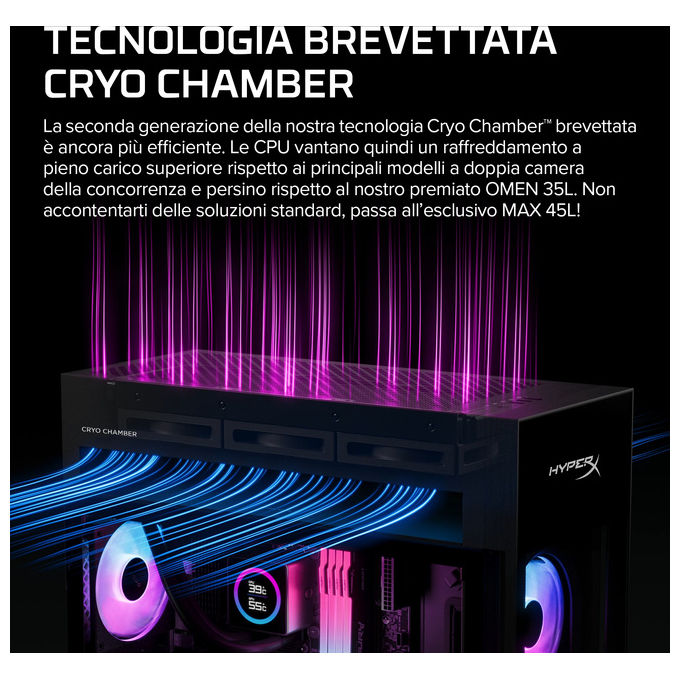 HP E4EU2EA OMEN MAX 45L PC Gaming Intel Core Ultra 9 285K 32 GB DDR5 6800 MHz NVIDIA GeForce RTX 5070 12 GB GDDR7 Wi-Fi 7 Bluetooth 6.0 Tower colore Nero
