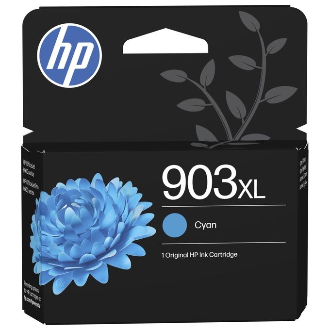 HP T6M03AE Cartuccia di Inchiostro Originale 903XL Alto Rendimento 750 Pagine Inchiostro a Base di Pigmento colore Ciano