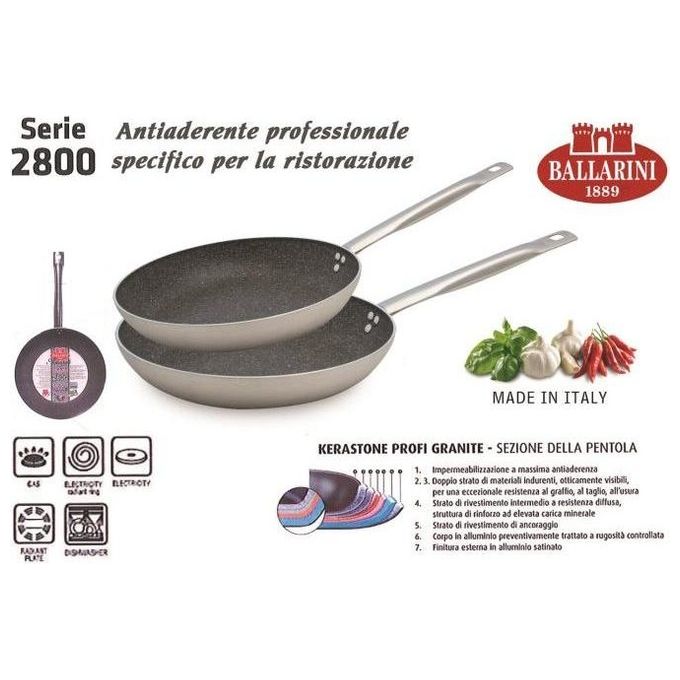 Ballarini Padella svasata bassa professionale con un manico Granite Cm 32