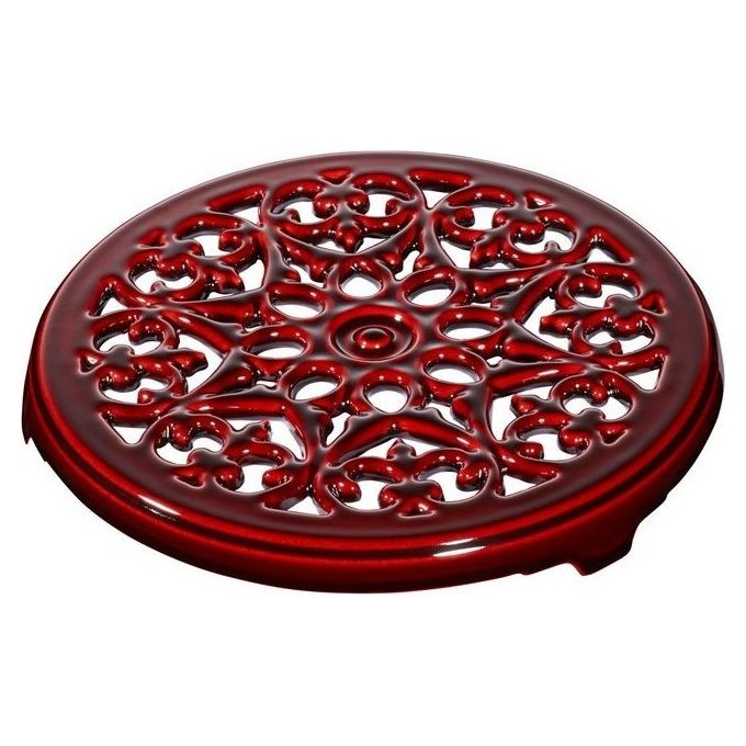 Staub 40509-903-0 Sotto Pentola 23 cm Ghisa Tonda compatibile con tutti i tipi di fuoco incluso induzione e forno lavabile in lavastoviglie colore Rosso