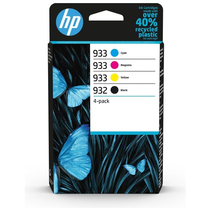 HP 6ZC71AE Confezione da 4 inchiostri originali HP 932-933 nero ciano magenta giallo Resa standard 400 pagine nero 330 pagine colori colore Nero