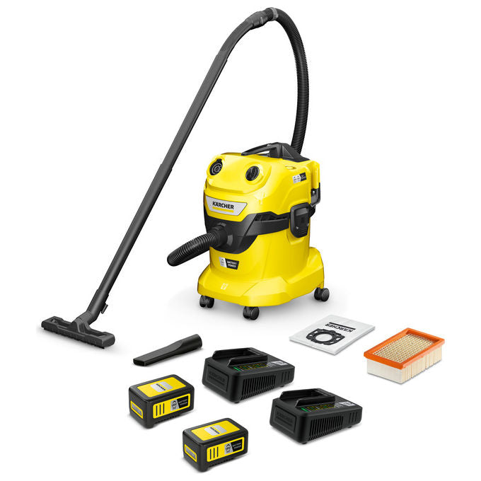 Kärcher 1 628 601 0 WD 4-18 Aspirapolvere Senza Fili Tecnologia Dual Battery 20 L 36 V 380 W 66 dB colore Nero