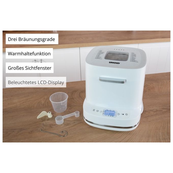 Unold BACKMEISTER BERND 68120 Macchina per il pane 19 programmi 1 kg 550 W colore Bianco