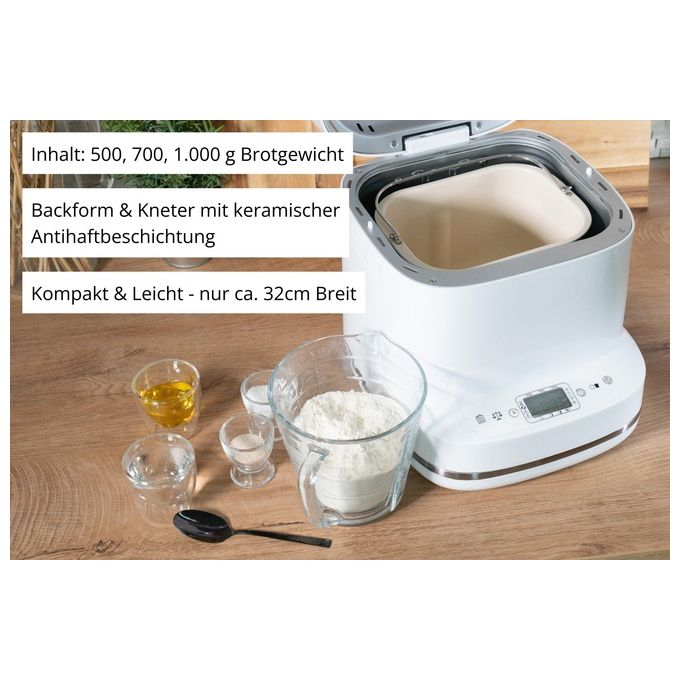 Unold BACKMEISTER BERND 68120 Macchina per il pane 19 programmi 1 kg 550 W colore Bianco