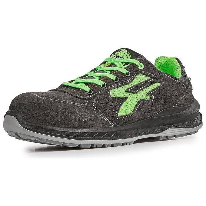 U-power DON'T WORRY... BE HAPPY! 0RI21086 Denver Scarpe Antinfortunistiche Basse S1PS FO SR Puntale Composito Antiperforazione Tessile ESD colore Nero