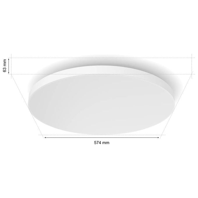 Philips 8720169277557 Hue White and Color ambiance Plafoniera Datura grande Lampada a soffitto intelligente LED Bluetooth Zigbee controlabile via app e voce con colori personalizzabili colore Bianco