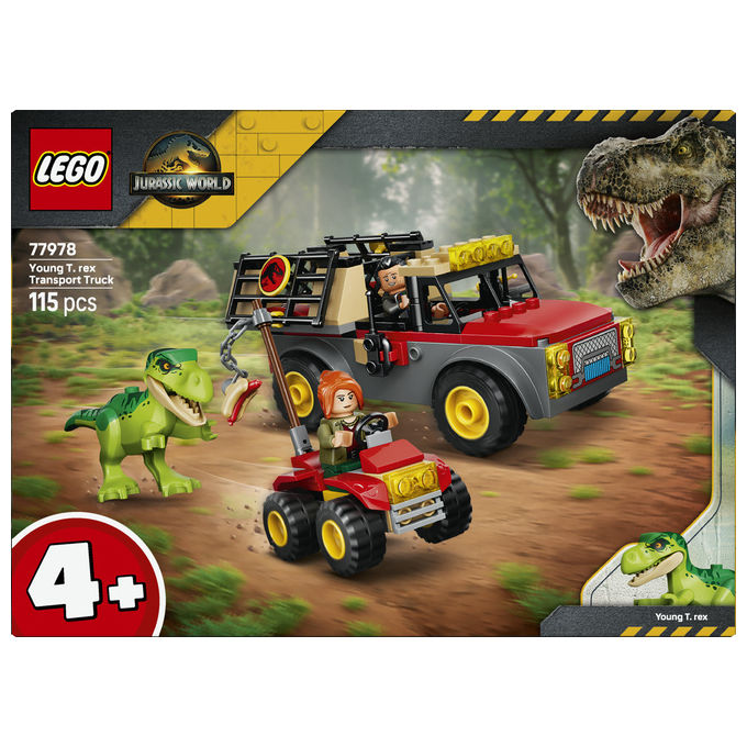 Lego 77978 Camion da Trasporto per il Giovane T. Rex Set da Costruzione con Dinosauro ATV e 2 Minifigure 115 Pezzi colore Multicolore