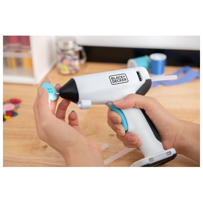 Black and Decker BCGL115-XJ Pistola per Colla Senza Fili 3.6V con LED Integrato e Tempo di Riscaldamento 30 Secondi colore Nero