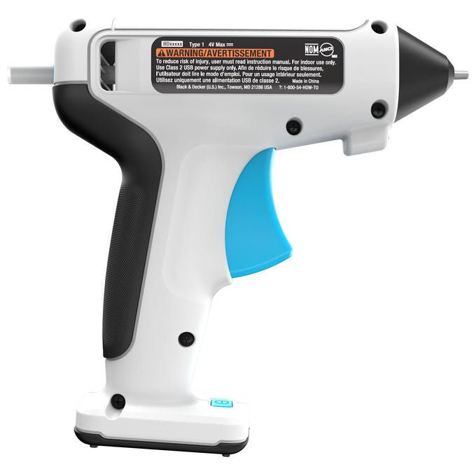 Black and Decker BCGL115-XJ Pistola per Colla Senza Fili 3.6V con LED Integrato e Tempo di Riscaldamento 30 Secondi colore Nero