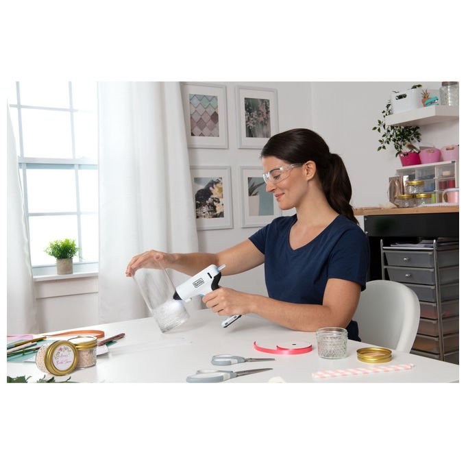 Black and Decker BCGL115-XJ Pistola per Colla Senza Fili 3.6V con LED Integrato e Tempo di Riscaldamento 30 Secondi colore Nero