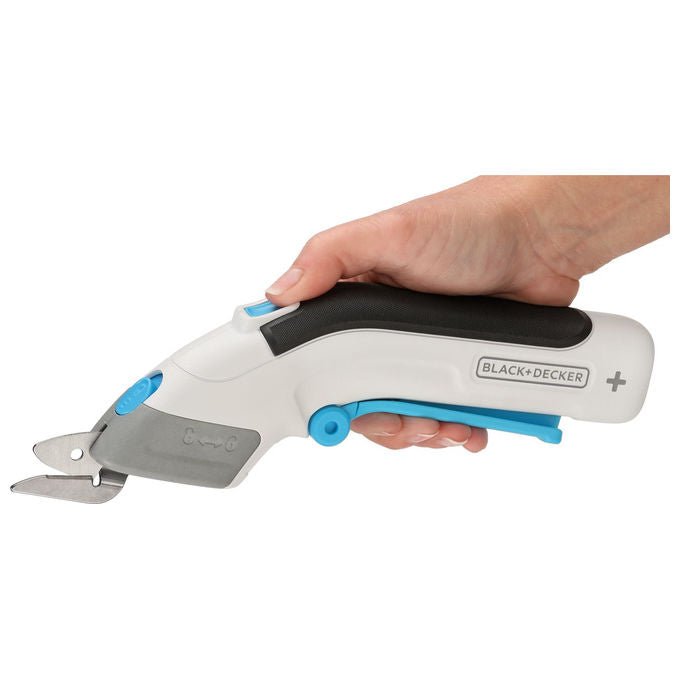 Black and Decker BCSC115-XJ Forbici Elettriche 3.6V con 2 Lame Autonomia 40 min Ricarica USB-C colore Nero