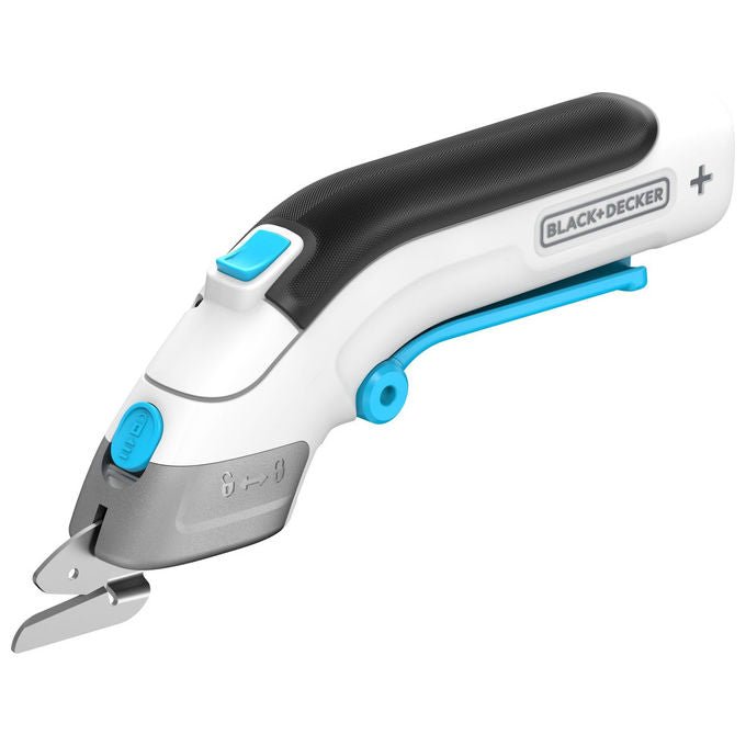 Black and Decker BCSC115-XJ Forbici Elettriche 3.6V con 2 Lame Autonomia 40 min Ricarica USB-C colore Nero