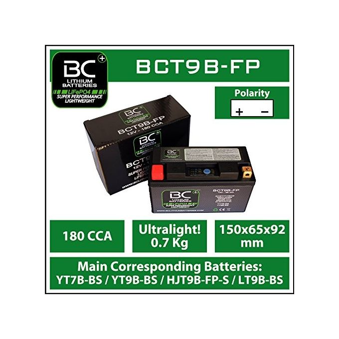 BC Batteria litio moto LiFePO4 BCT9B-FP