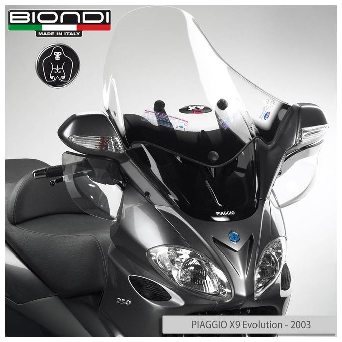 Biondi 8061105 Parabrezza Club Piaggio X9 Evolution con serigrafia