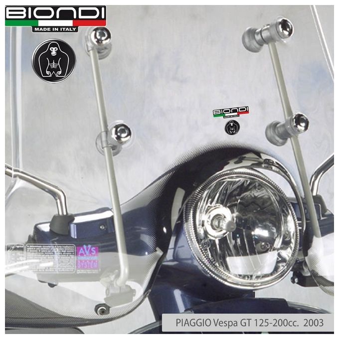 Biondi Kit attacchi parabrezza Piaggio Vespa GTS 250ie cc. 2005