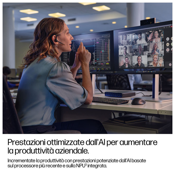 HP E07KNAT HP EliteDesk 8 Mini G1i AI PC Mini PC Intel Core Ultra 7 265T 32 GB DDR5-SDRAM 1 TB SSD NVMe Intel Graphics Wi-Fi 7 Bluetooth 5.4 Windows 11 Pro colore Jack black