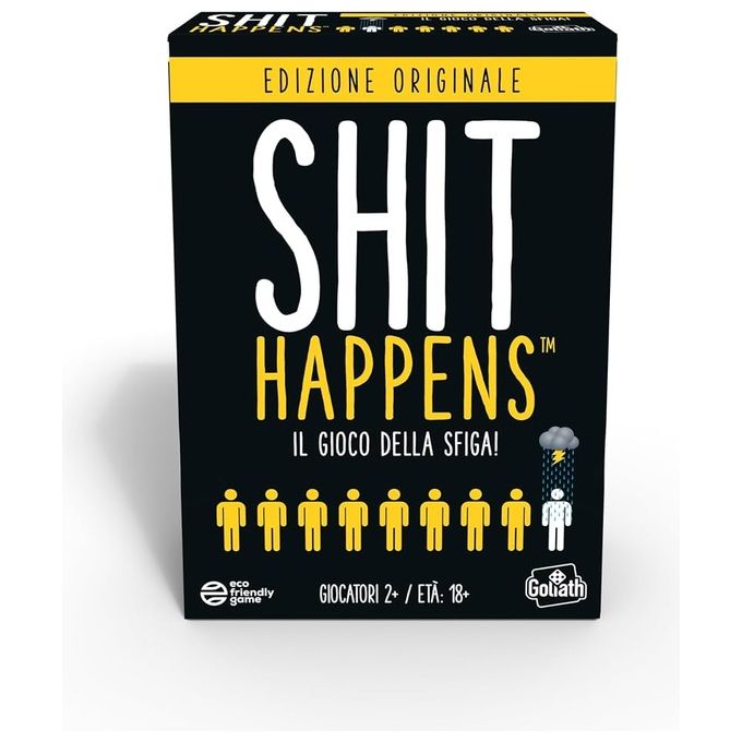 Goliath 938509.006 Shit Happens Tempi Moderni Gioco di Carte per Adulti 18+ con 200 Carte in Italiano colore Nero