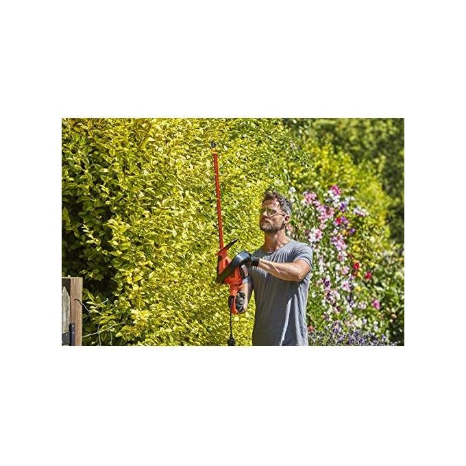 Black and Decker BEHTS551 Tagliasiepi Elettrico Lama 60 cm 650W Impugnatura Rotante 5 Posizioni colore Nero Arancione
