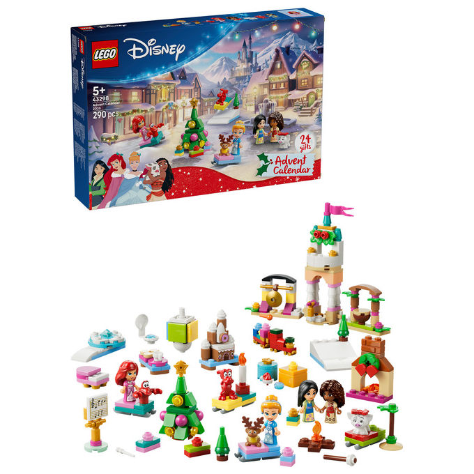 Lego 43298 Calendario dell'Avvento LEGO Disney Princess 2026 Set da Costruzione con 290 Pezzi per Bambini da 5+ Anni colore Multicolore